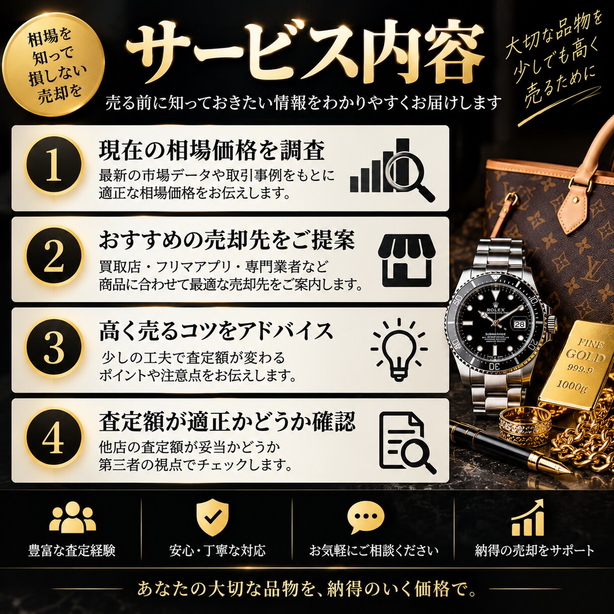元買取店スタッフが商品の適正相場を査定します 高価売却のコツと相場をお伝えします イメージ3
