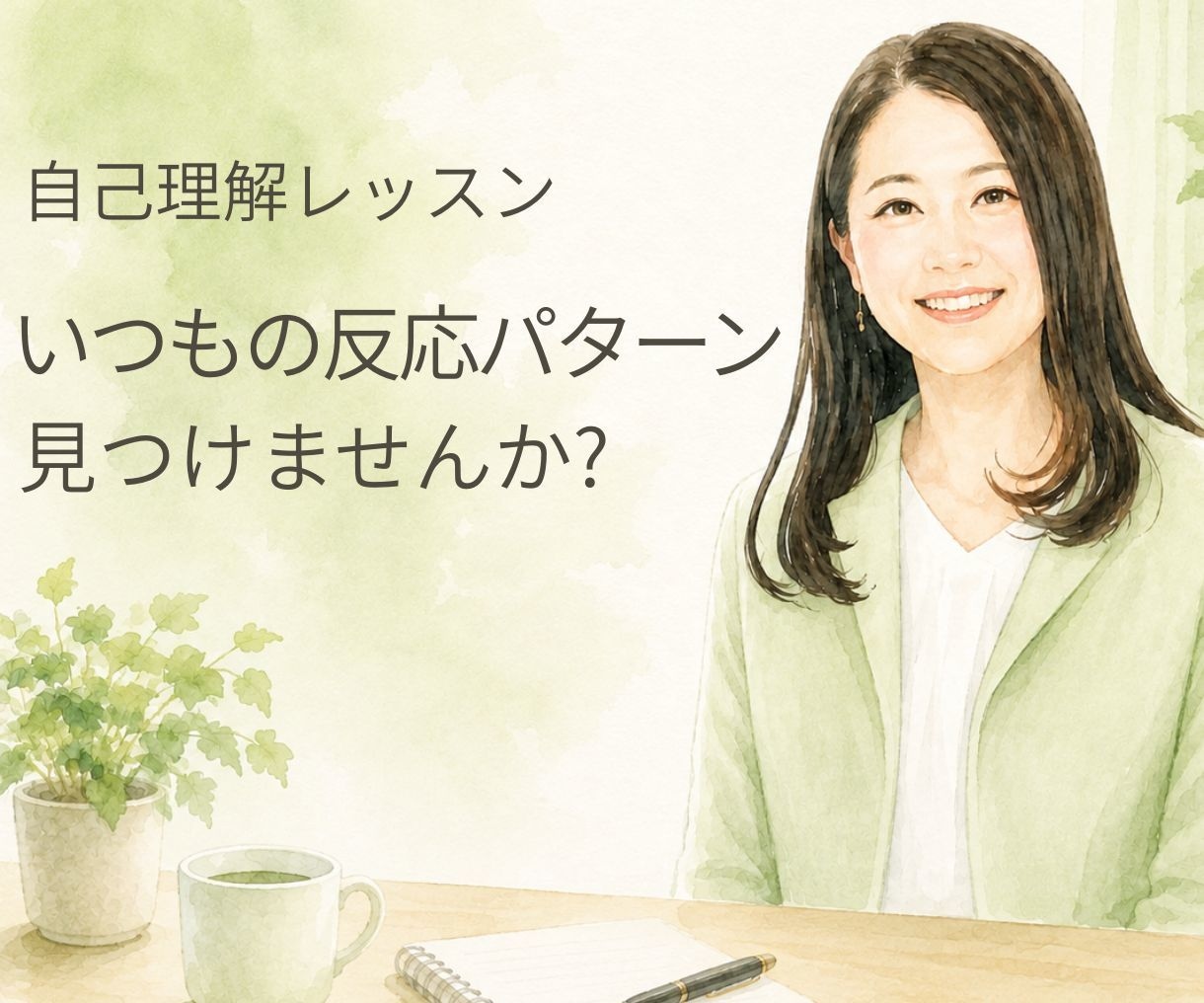 話しながらあなたの反応のパターンを一緒に見つけます 「こんな時、私はこうなるんだ」に気づく自己理解レッスン イメージ1