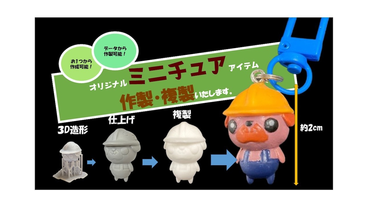 ミニチュア作製・複製いたします 【１個から作製可能】【データから作製承ります】【ミニチュア】 イメージ1