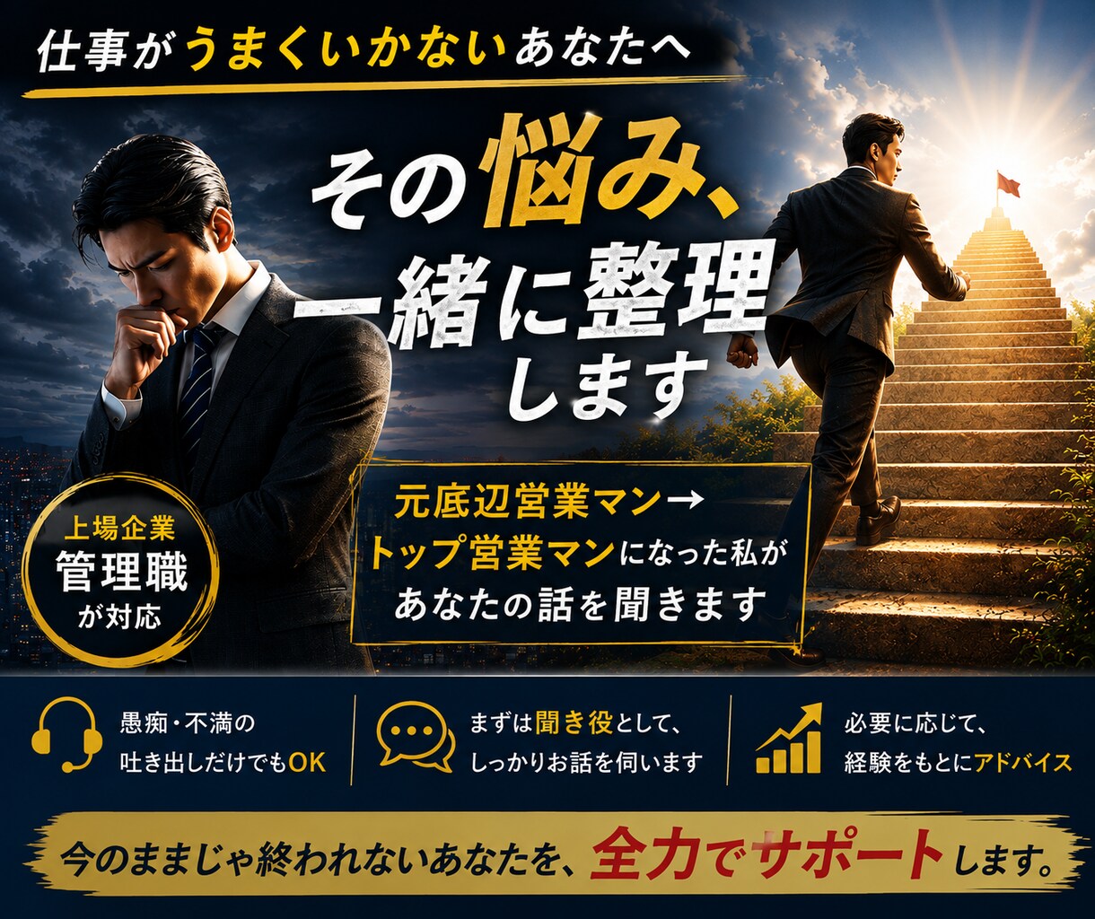 底辺営業から管理職になった私が仕事の悩みを聞きます 仕事ができない自分が嫌い、だけどまだ諦めてないあなたへ イメージ1