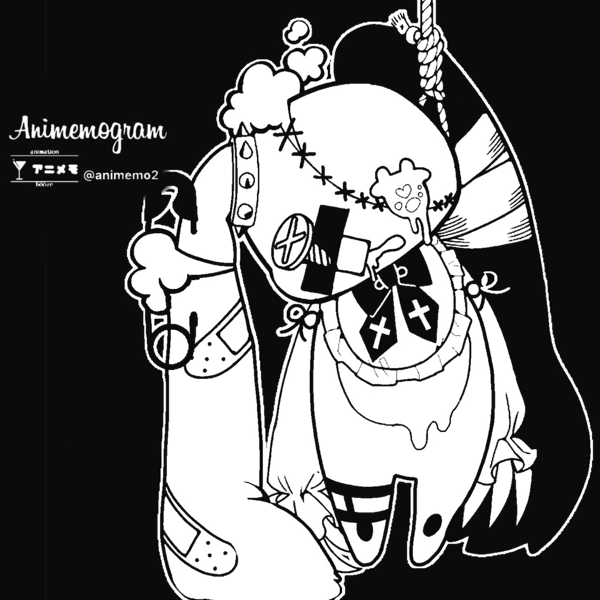 グッズ・Tシャツに！！モノクロイラストお作ります 販売物OK！配布OK！可愛い・かっこいい・ゆめかわいい イメージ9