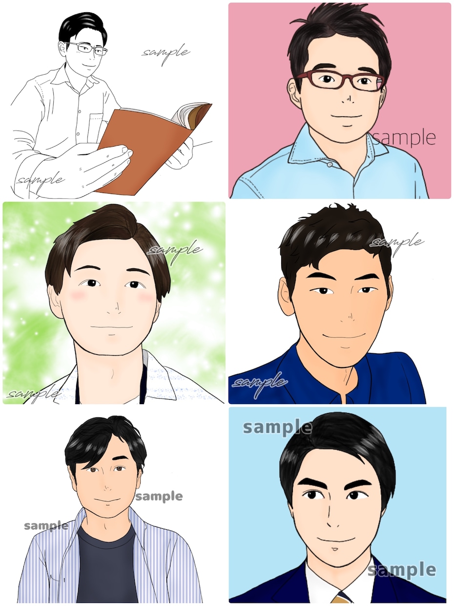 お写真を元に清潔感ある似顔絵アイコンをお作りします 商用利用可！最短当日納品！あなたらしいオリジナルアイコン！ イメージ7