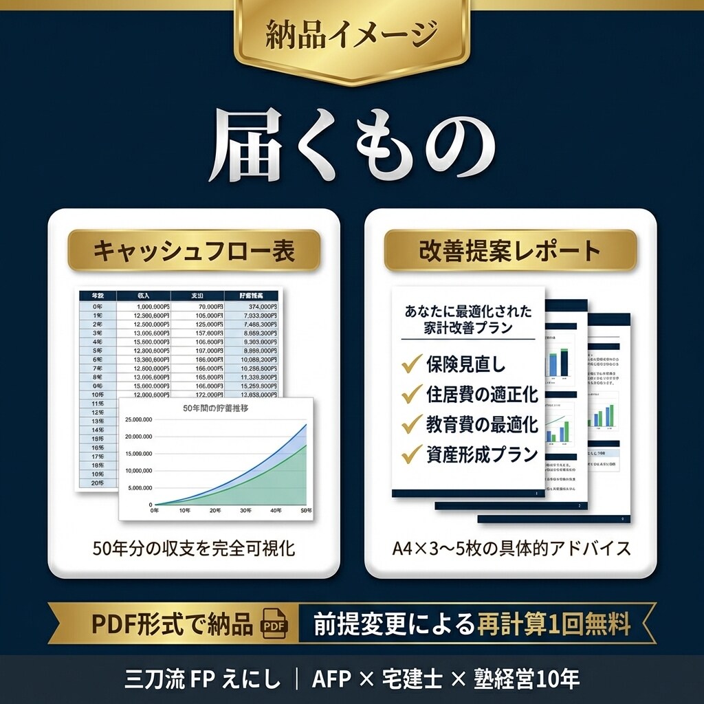 何歳でいくら必要かプロのFPが全て見える化します AFP×宅建士×塾経営10年の三刀流FPがオーダーメイド イメージ5