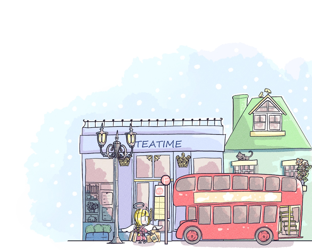 絵本のような、ゆるふわおしゃれイラストを描きます おしゃれでゆるい、気持ちが和らぐ一枚をプロがお描きします！ イメージ3