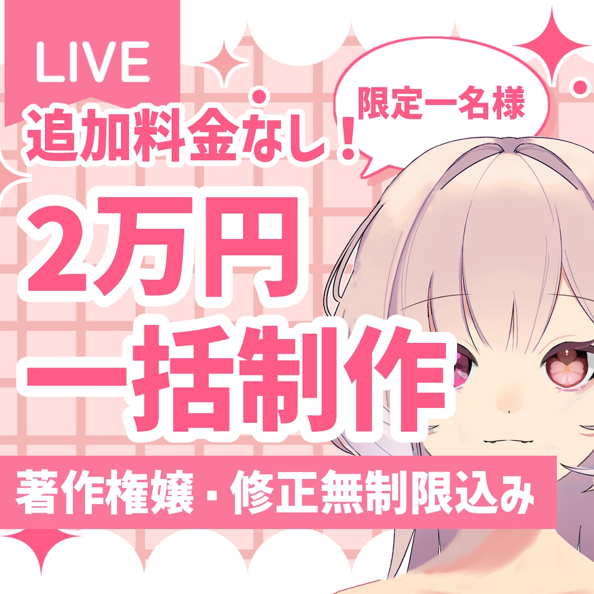 二万円で追加料金なし！修正無制限｜一括制作します 限定一名様！一緒に作り上げましょう イメージ1