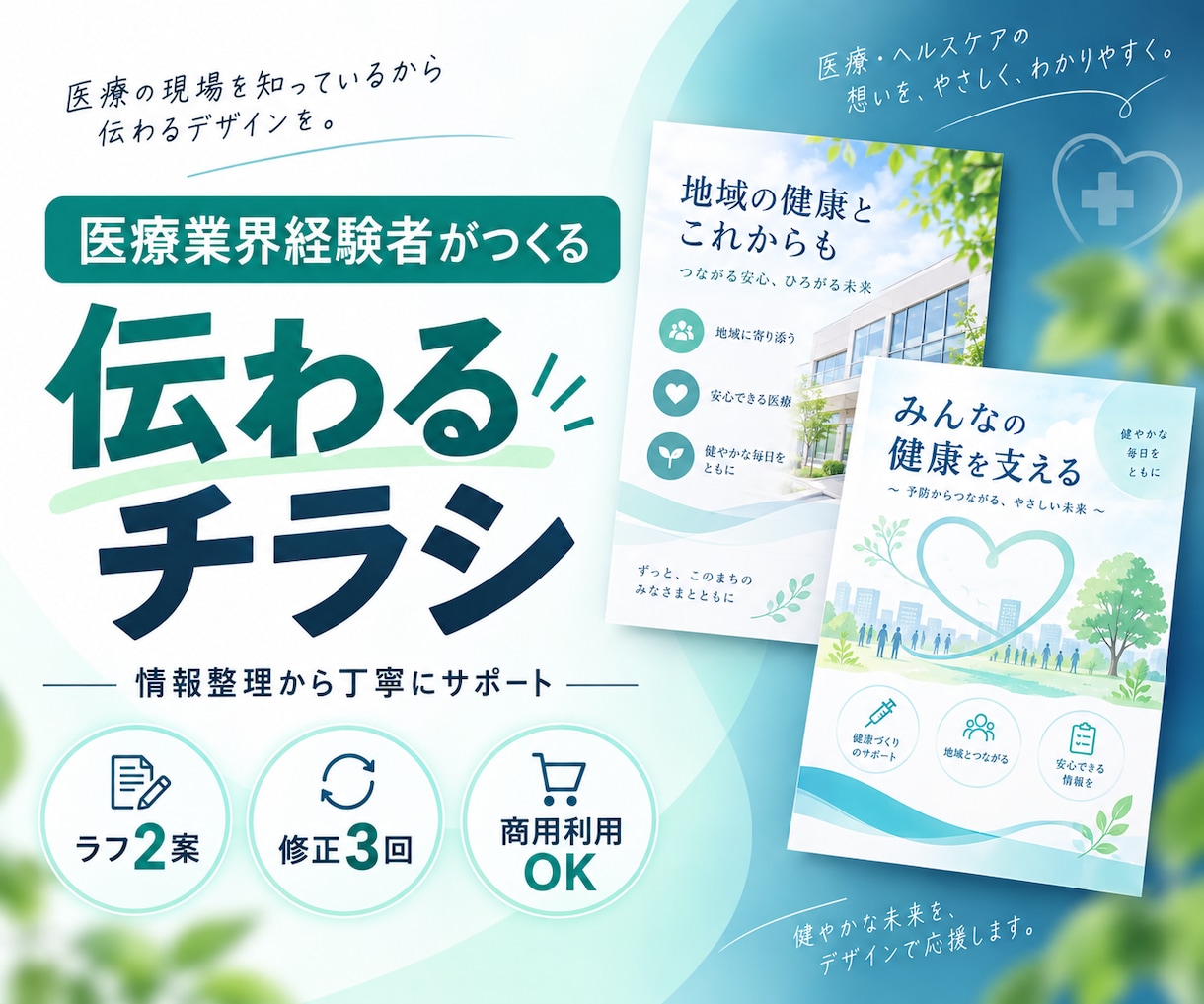 医療業界経験者が伝わるチラシを制作します 医療機関向け資料の経験を活かし、情報整理からご提案 イメージ1