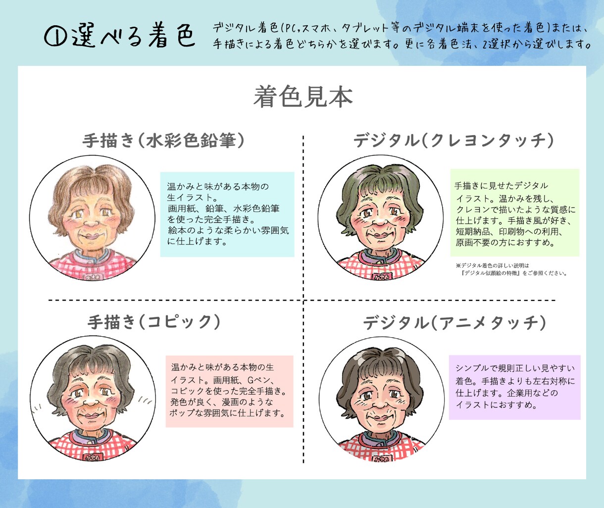 小さな似顔絵描きます 選べる似顔絵。あなた好みにカスタマイズ【特殊枠】 イメージ4
