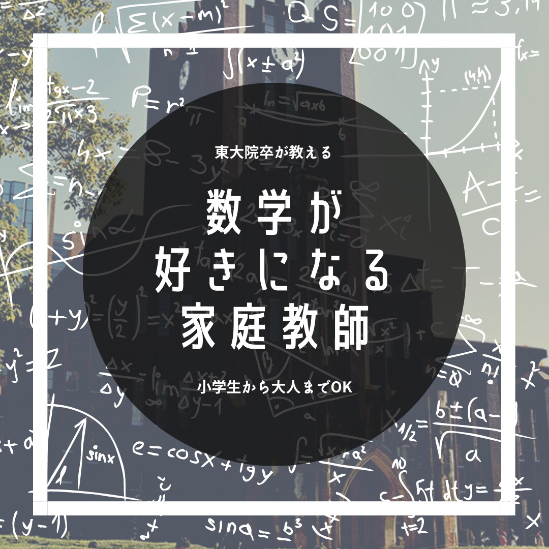 東大院卒が数学のオンライン家庭教師承ります 小中高生、大学生、社会人まであなたの分からないを解決！ イメージ1