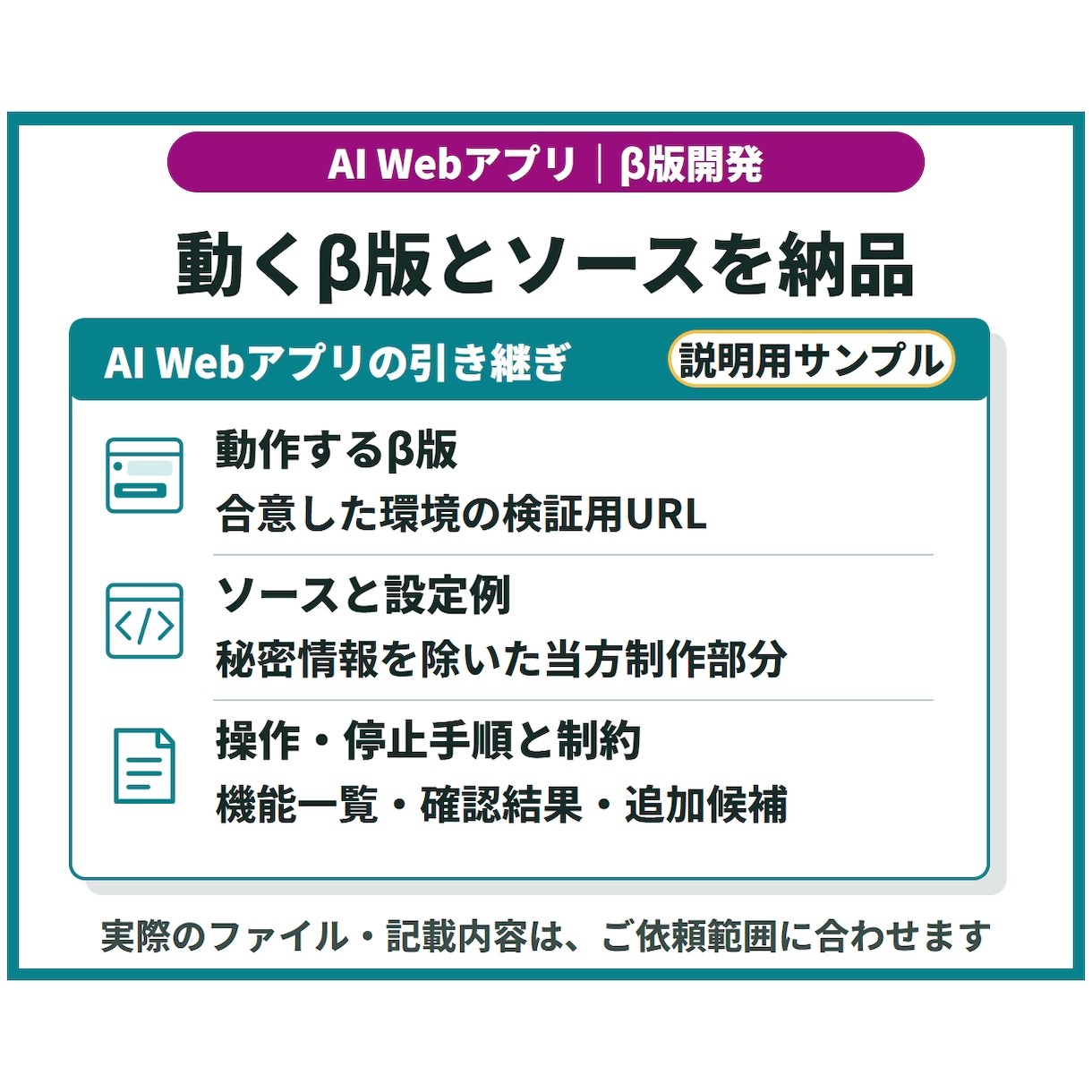 小規模AI Webアプリのβ版を開発します ログイン・AI機能・履歴付き／小さく試せる形へ イメージ4