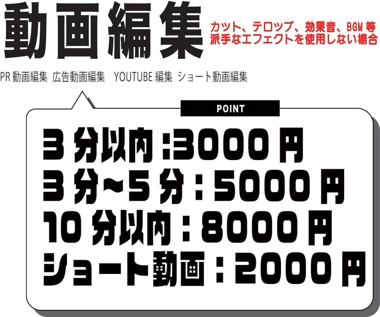 モニター価格　今だけ！低単価で編集引き受けます 懇切丁寧に早く、安く動画編集承ります イメージ1