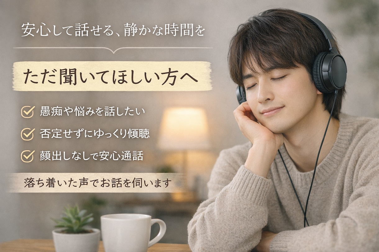 あなたのお話を聴きます 安心して話せる時間をあなたのために。 イメージ1