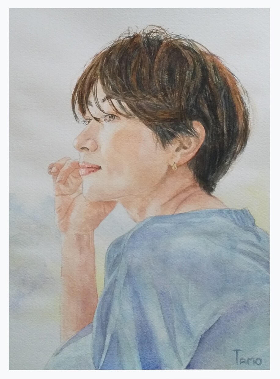水彩でリアルな肖像画を手描きで作成いたします あなたの素敵な人生の軌跡を一枚の絵に！ イメージ7