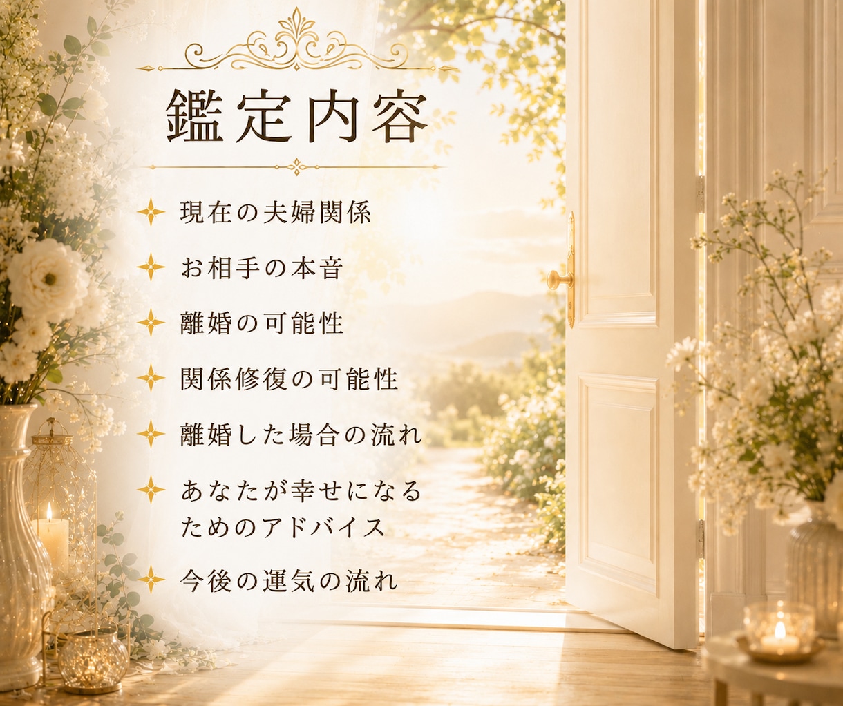 離婚する？我慢する？後悔しない未来占います 夫婦関係・別居・修復・子ども・浮気•お金•DV•モラハラ イメージ3