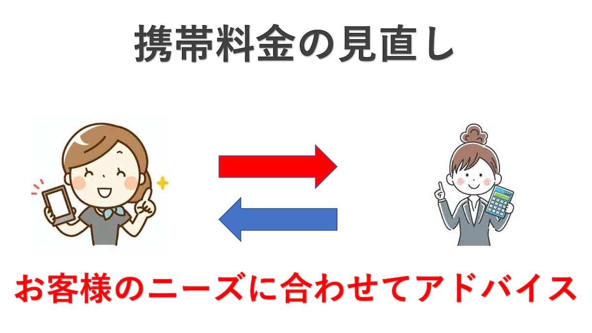 携帯料金や携帯に関わることをアドバイスします 現役キャリアアドバイザーがお客様のニーズに合わせて イメージ1