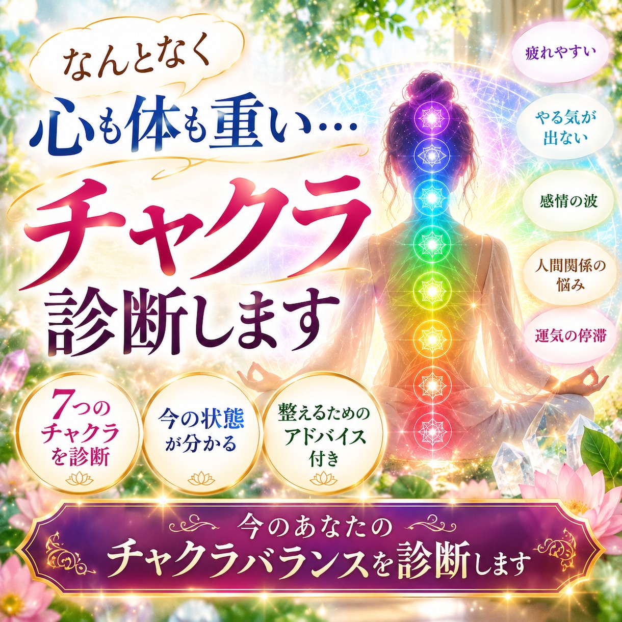 チャクラを診断いたします 今日のあなたのチャクラの状態から心の状態を知ろう イメージ1