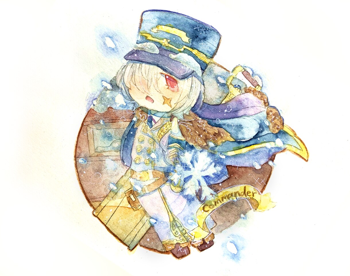 水彩で可愛いアイコン描きます 色鮮やか、温かい雰囲気のデフォルメイラスト イメージ1