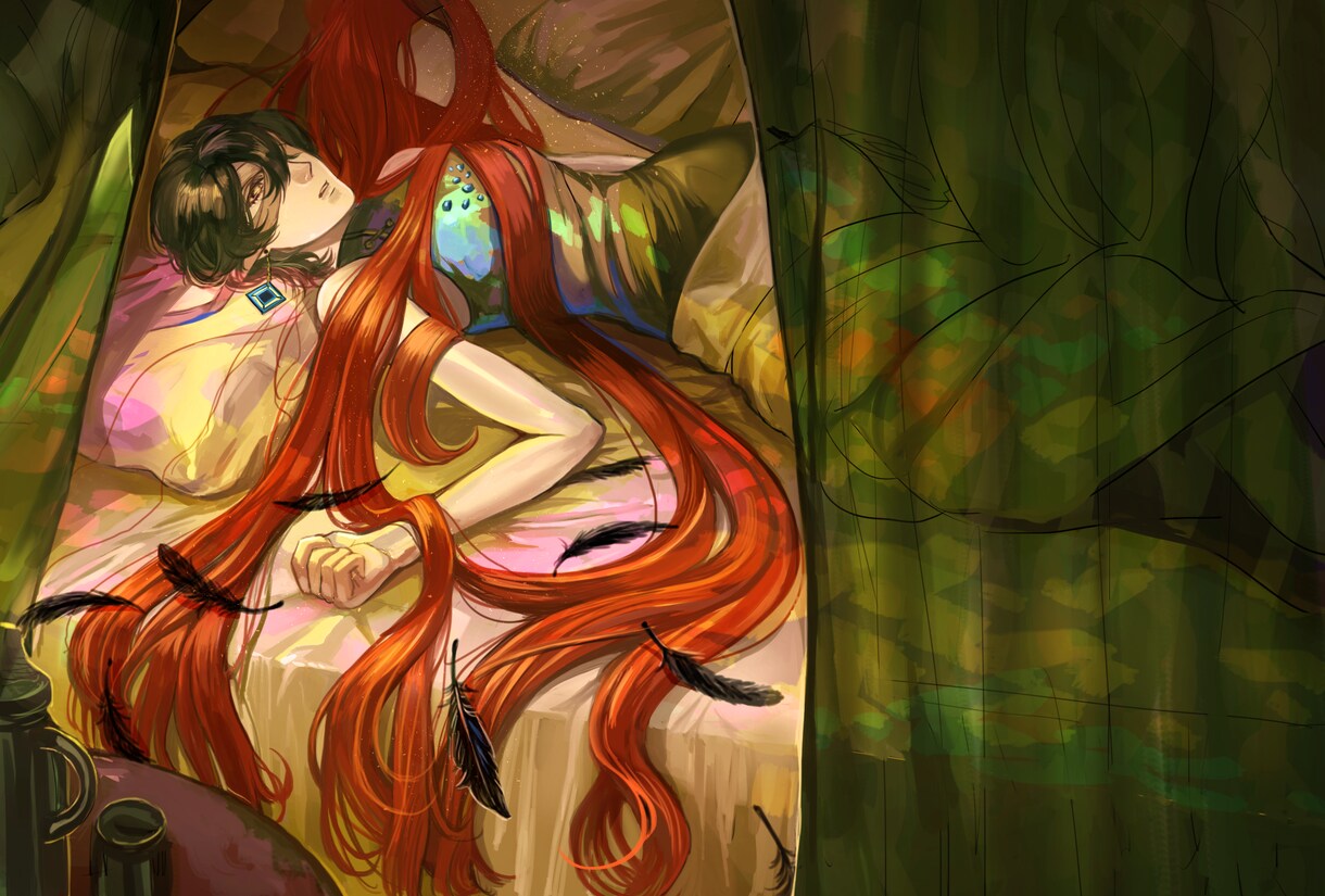 同人紙のイラスト描きます 厚塗り風のイラストで美しく世界観を表現します イメージ3