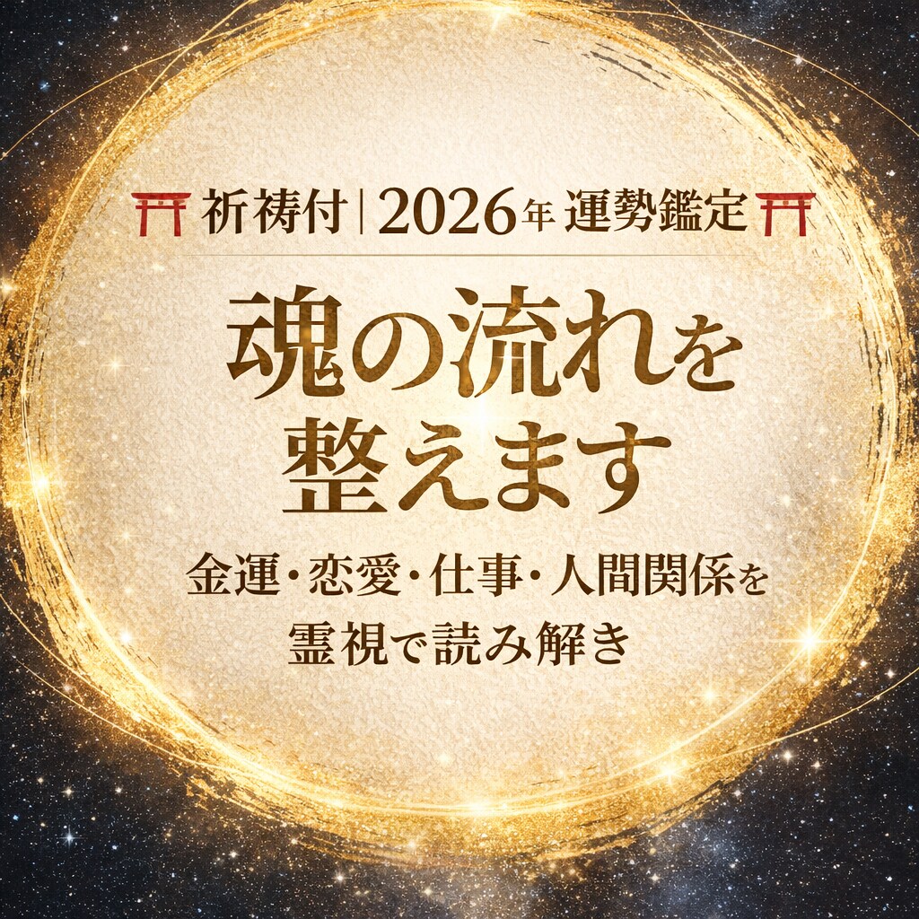 祈祷付｜2026年⛩ 運勢鑑定⛩魂の流れを整えます 金運・恋愛・仕事・人間関係を霊視で読み解き イメージ1