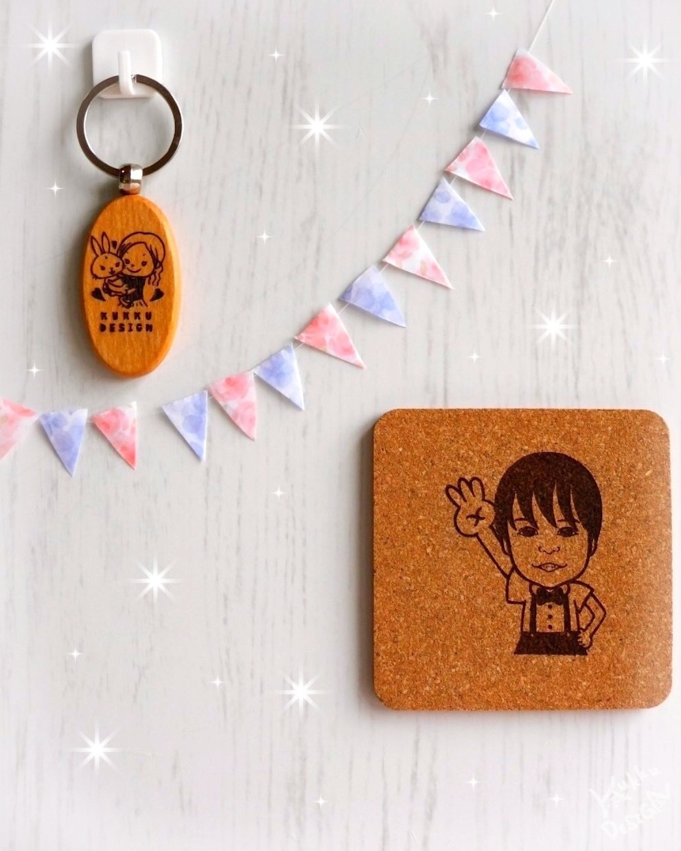 似顔絵やイラストでオリジナルコースターを作ります 開店祝いや記念日に◎フルオーダーで世界に1つのコースターを♪ イメージ5