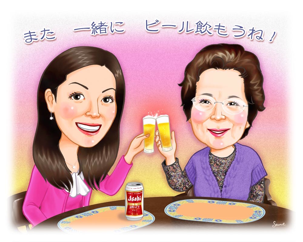似顔絵記念ボードお描きします 誕生日・還暦・喜寿・米寿・銀婚式・金婚式のプレゼントや記念に イメージ7