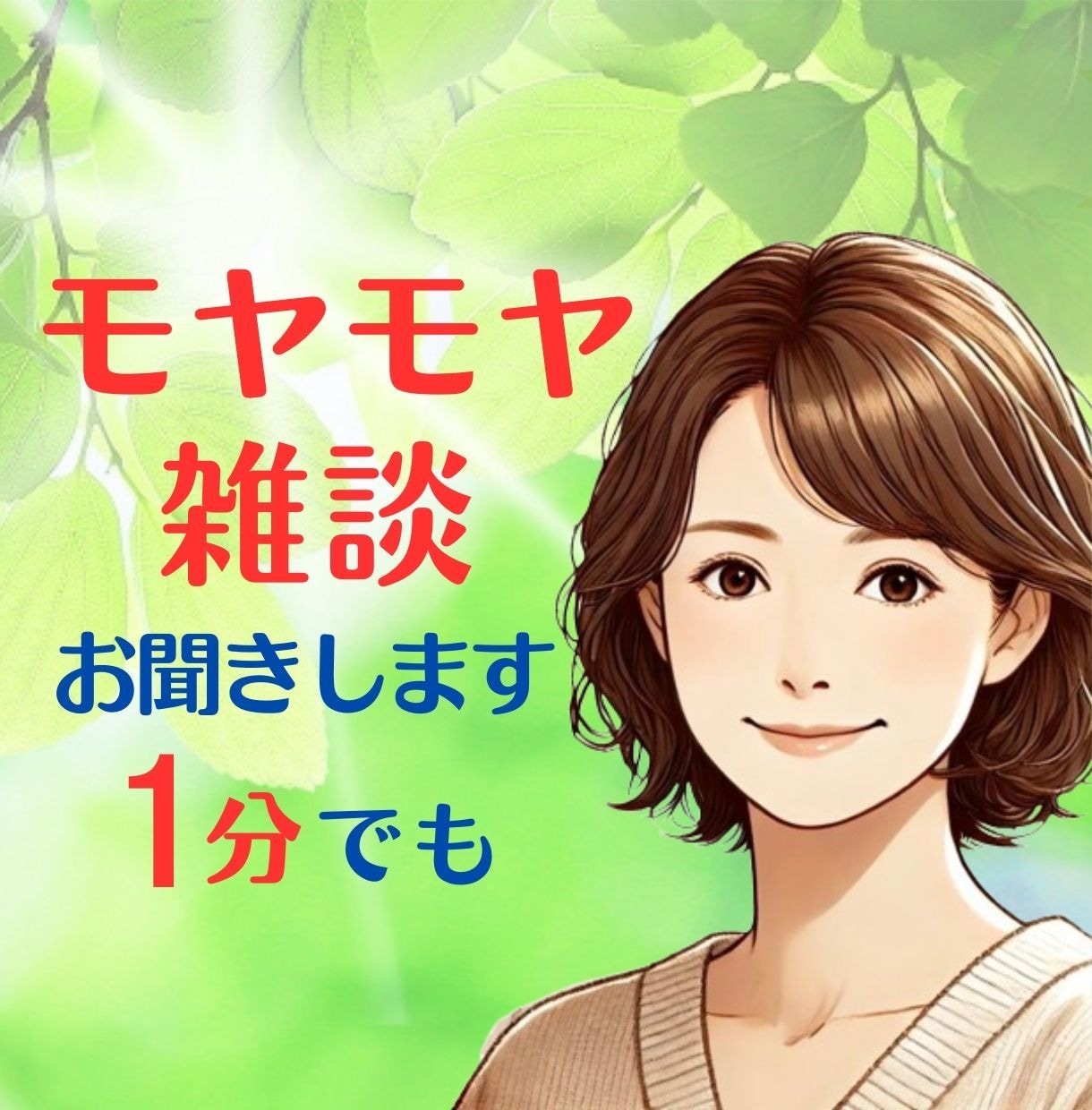 心のモヤモヤ/愚痴/雑談✨️優しく受け止めます 心配ごと何でも✨️仕事/恋愛/人間関係/体調/ご近所トラブル イメージ1