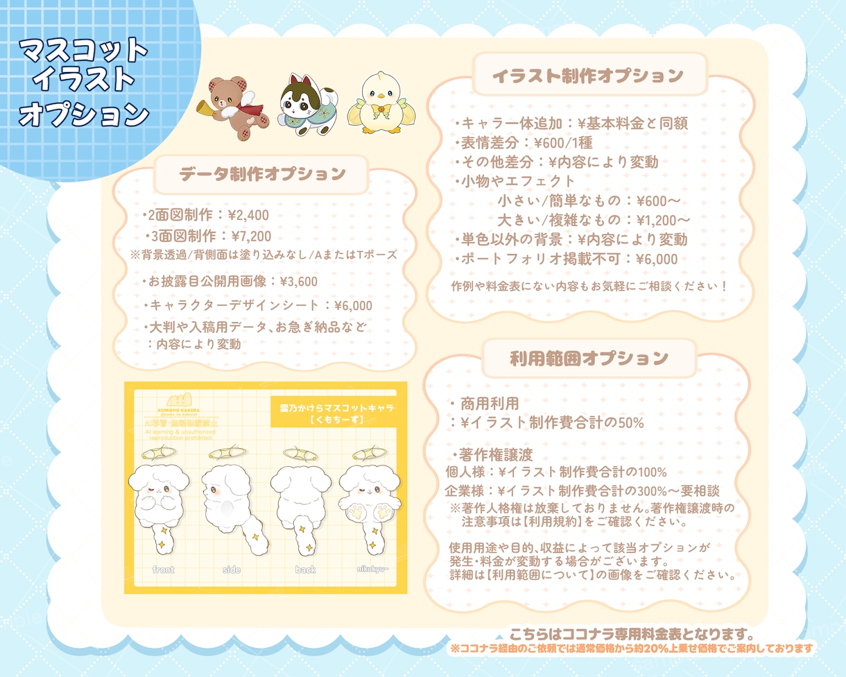 幅広い用途◎ミニキャラ・マスコットイラスト描きます 1.5〜3頭身ミニキャラ/マスコット/キャラデザなど イメージ5