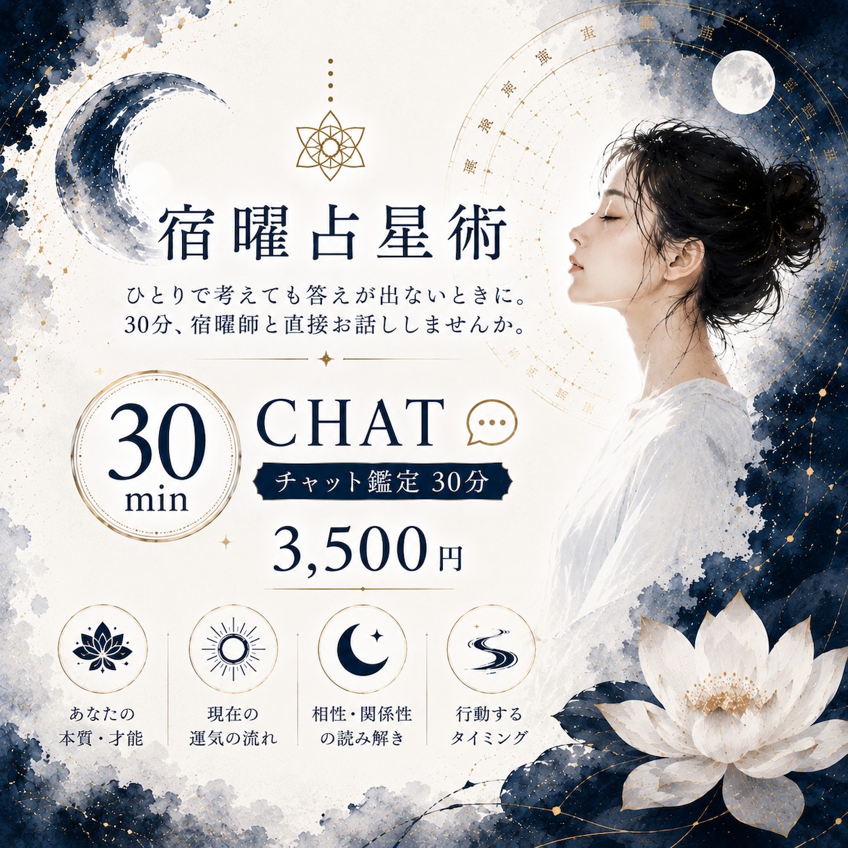 30分間チャットで宿曜占星術鑑定します 恋愛•仕事•人間関係•リアルタイムでお悩みにお答えします イメージ1