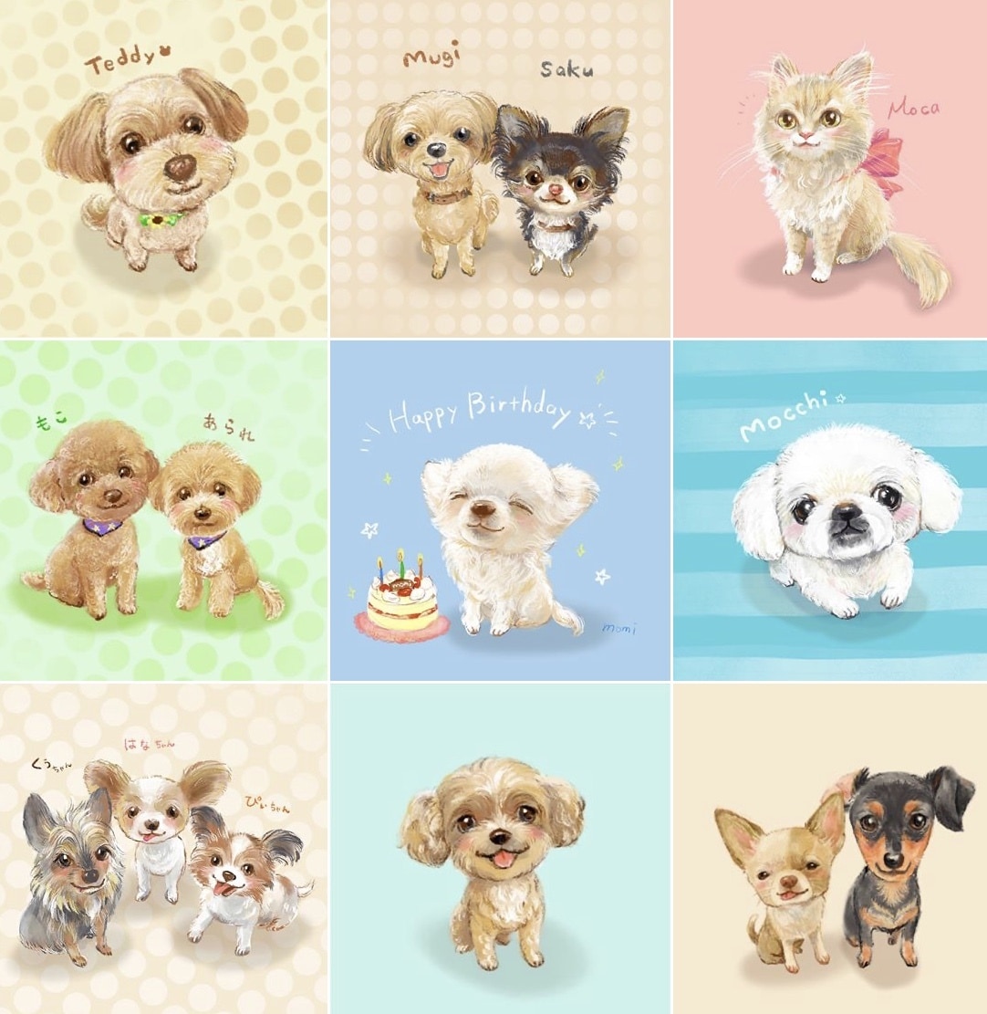 多頭飼いさまもぜひ☆可愛いペットの似顔絵作成します プレゼントにも好評♪ペットの写真を特別かわいくお描きします イメージ10