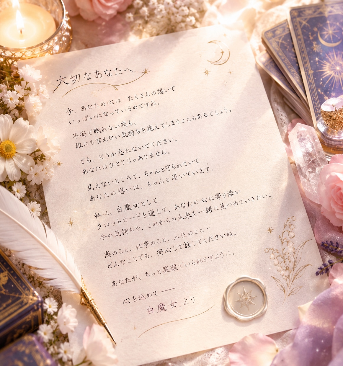白魔女からお手紙を届けます ご相談内容不要。今必要な言葉をカードから受け取ります。 イメージ2