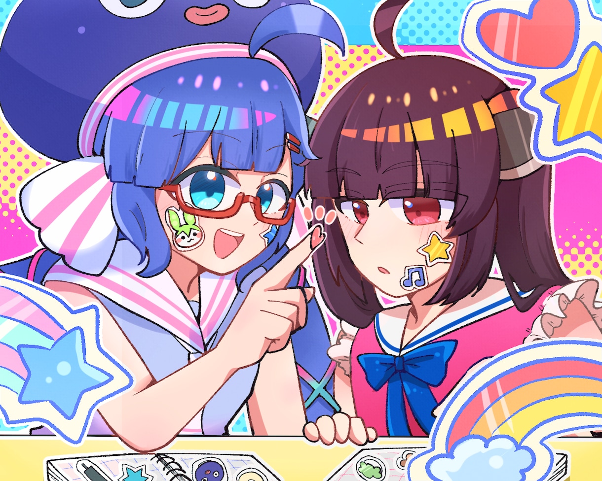 等身イラストのサムネイルやイラスト作成承ります 明るい色彩とポップな絵柄が得意です！ イメージ1