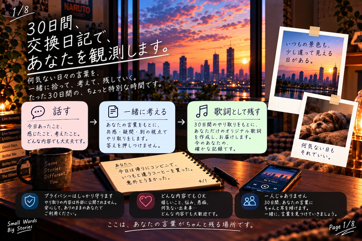 30日間、交換日記であなたを観測します 30日間のあなたを最後に一つの歌にします。 イメージ1