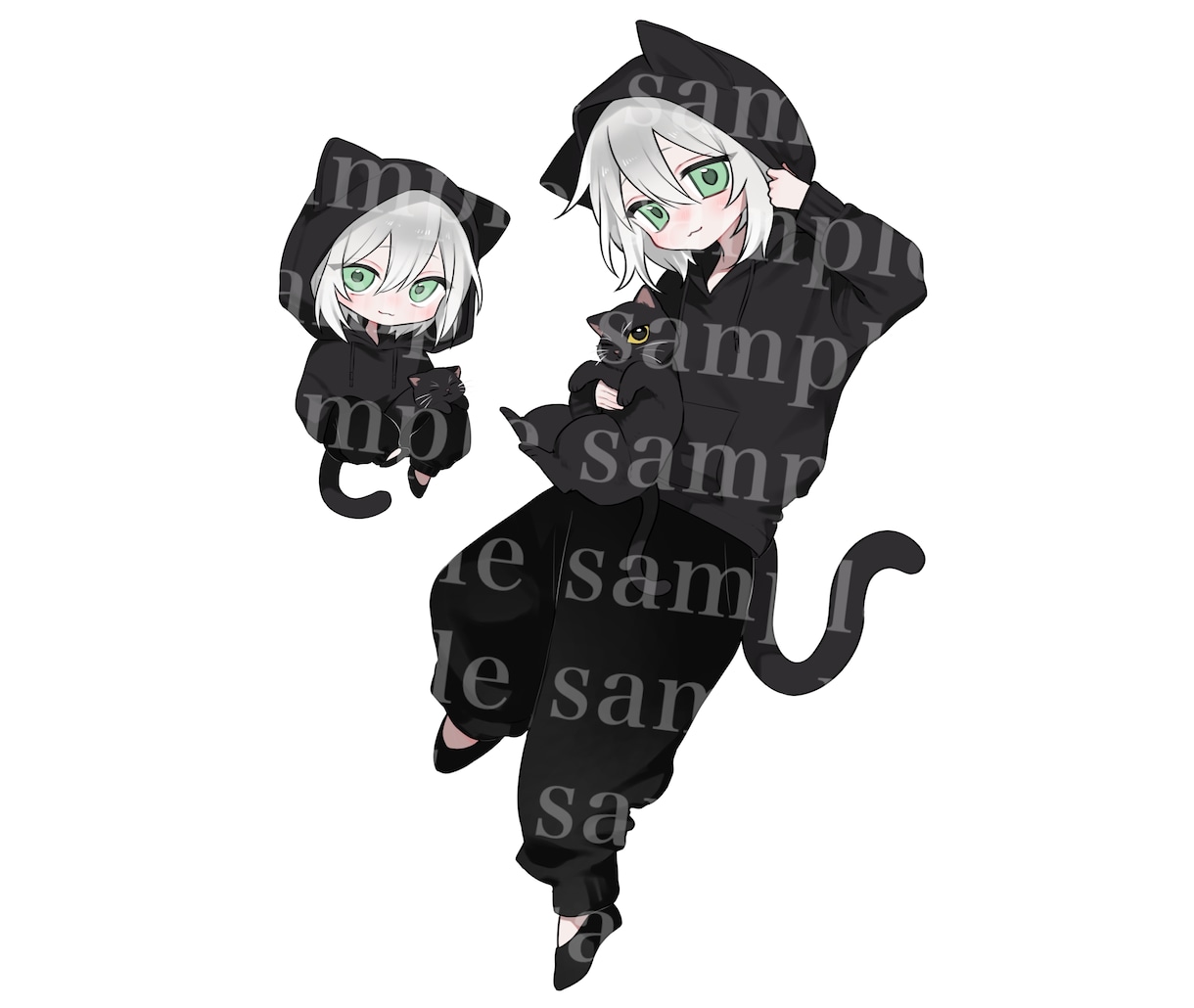 5種の選べる頭身！ゆるかわSDイラストを描きます アイコンや似顔絵、グッズ制作など用途に応じて頭身を選べます！ イメージ4