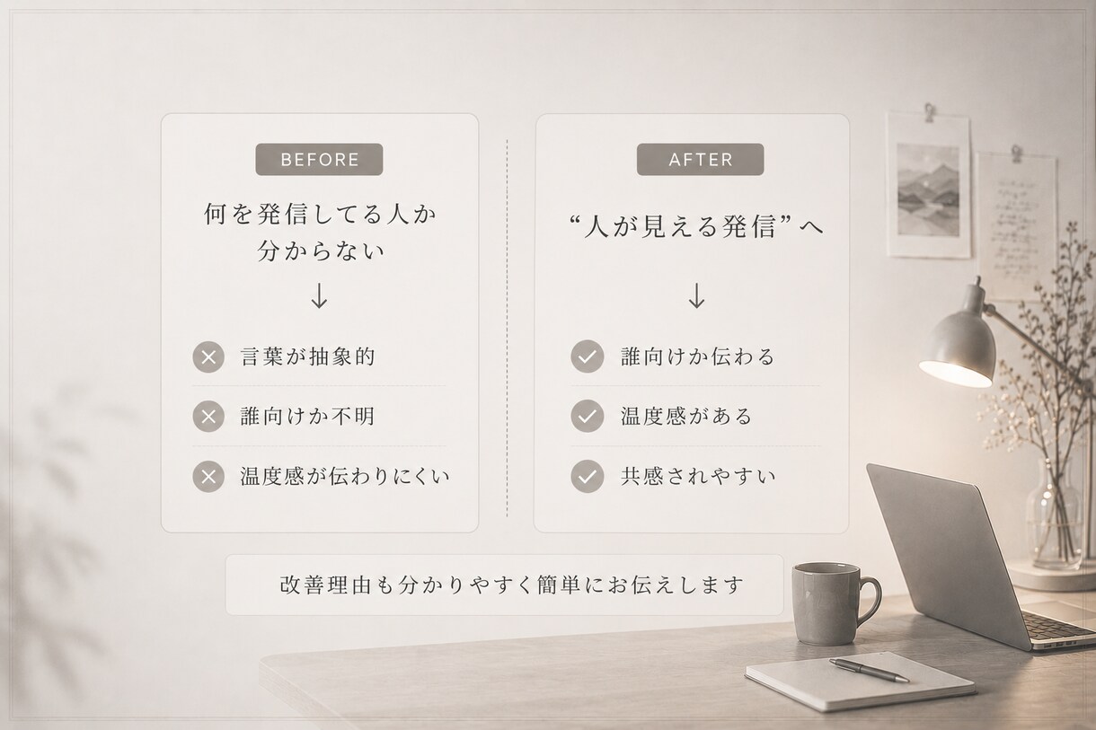 共感されるXプロフィールを作ります “ちゃんと人が見える発信”を整えます イメージ3
