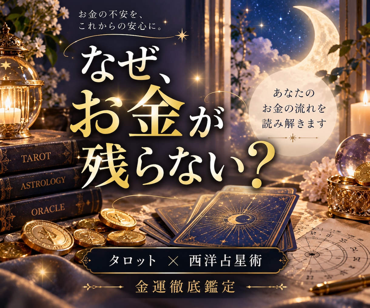 なぜお金が残らない？あなたの金運を占います 今の金運・お金が残らない原因・これからの流れを徹底鑑定 イメージ1