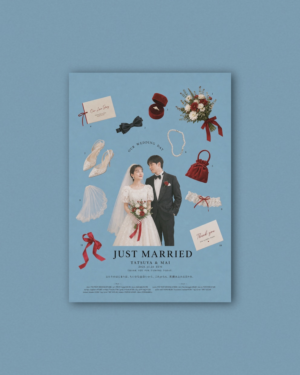 結婚式後も飾れるウェディングポスターを作成します ふたりの物語を、飾りたくなる一枚に イメージ4