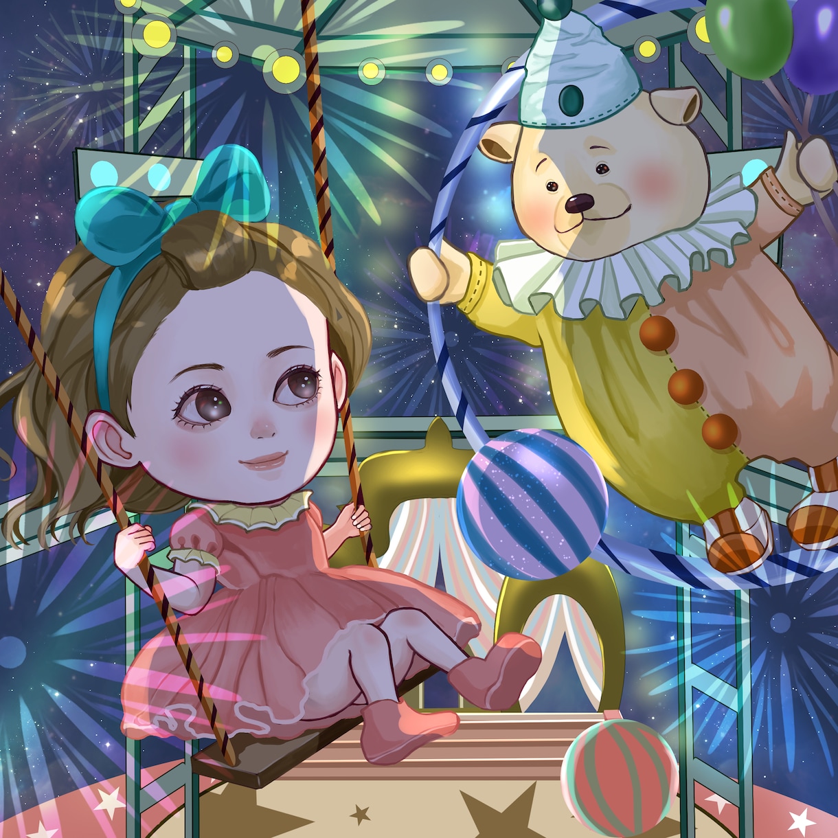 商用利用OK！！キュート可愛いミニイラスト描きます ポーズ・仕草全て可愛いイラストお描き致します イメージ9