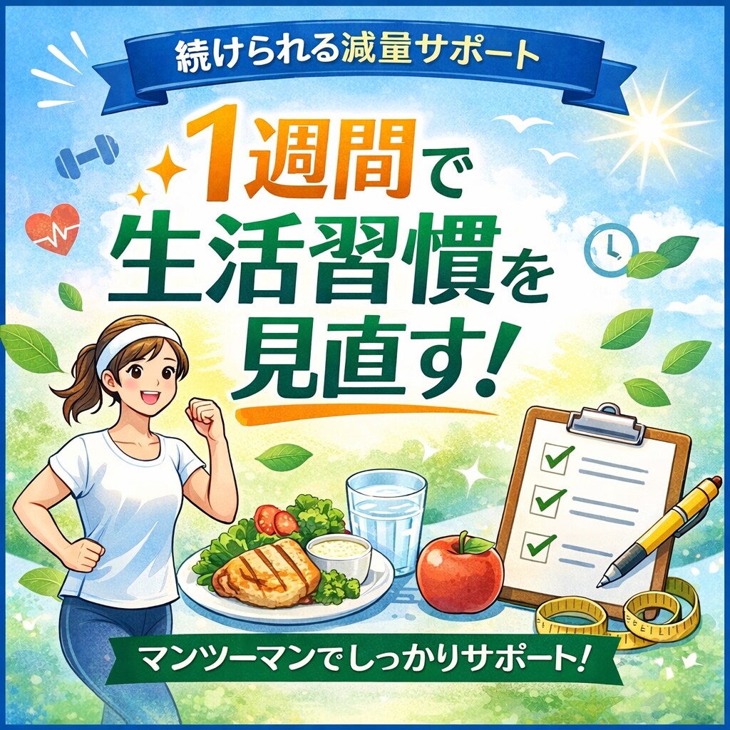 一般的な知識、実体験に基づき減量サポートをします 1週間、無理せず続く減量習慣を一緒に整えます イメージ1