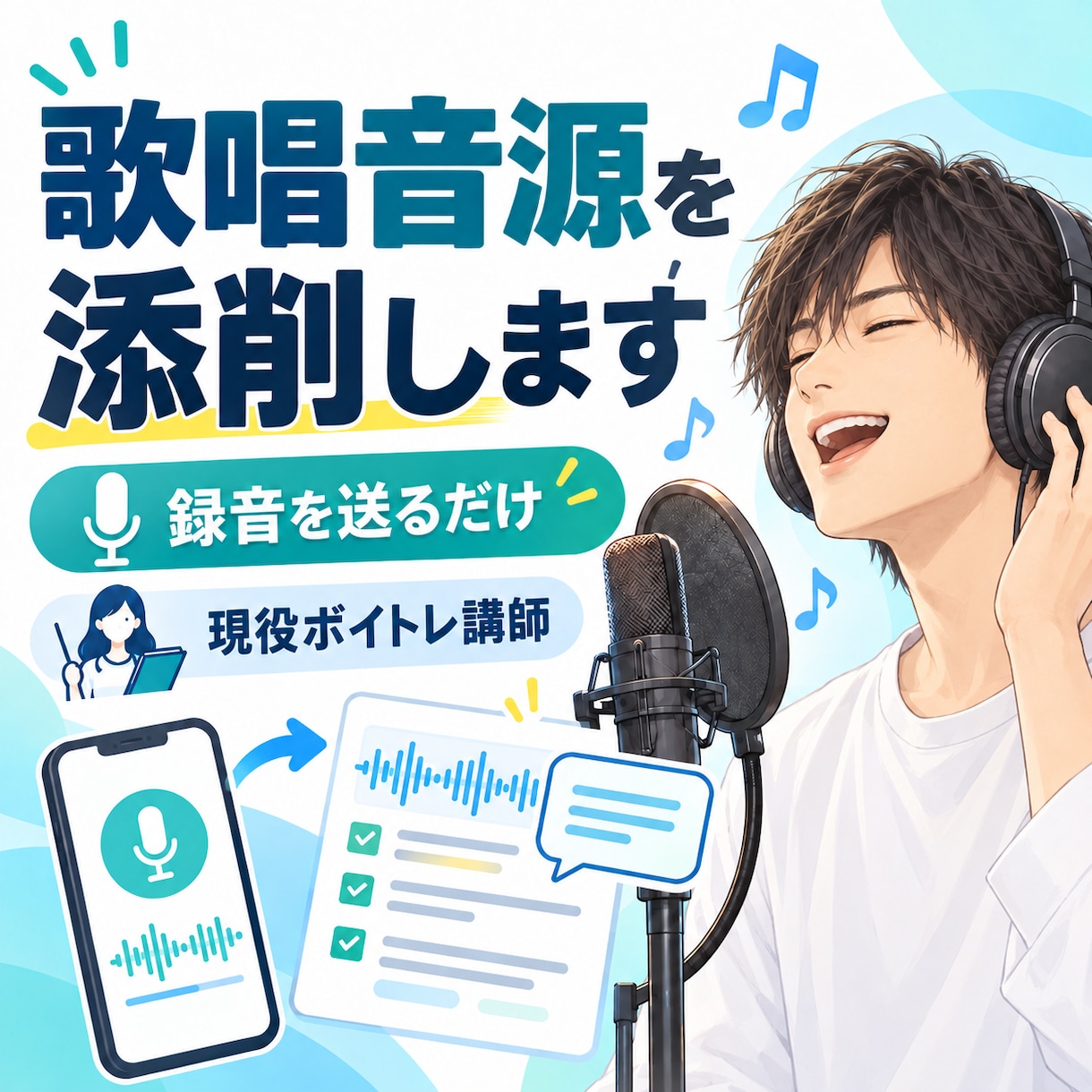 元紅白出演者・現役ボイトレ講師が歌唱音源添削します プロ現場経験者が診断｜音程・高音・表現を具体的に改善 イメージ1