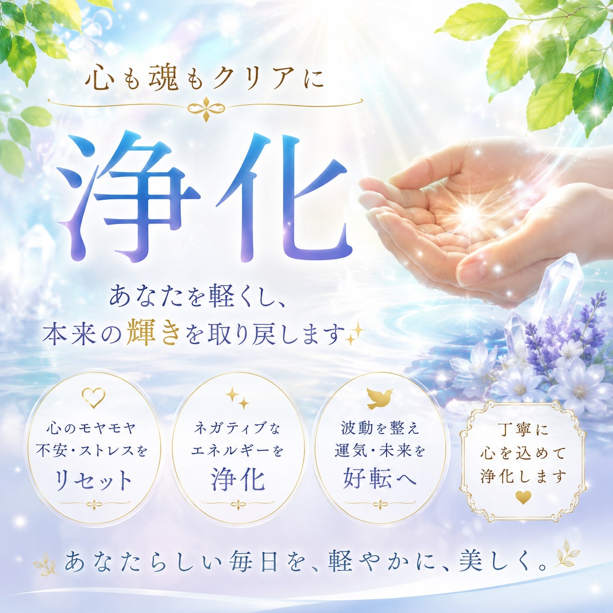 愛と光の遠隔ヒーリングで心身の浄化をサポートします 心を込めた遠隔ヒーリングで癒しの時間をお届けします。 イメージ1
