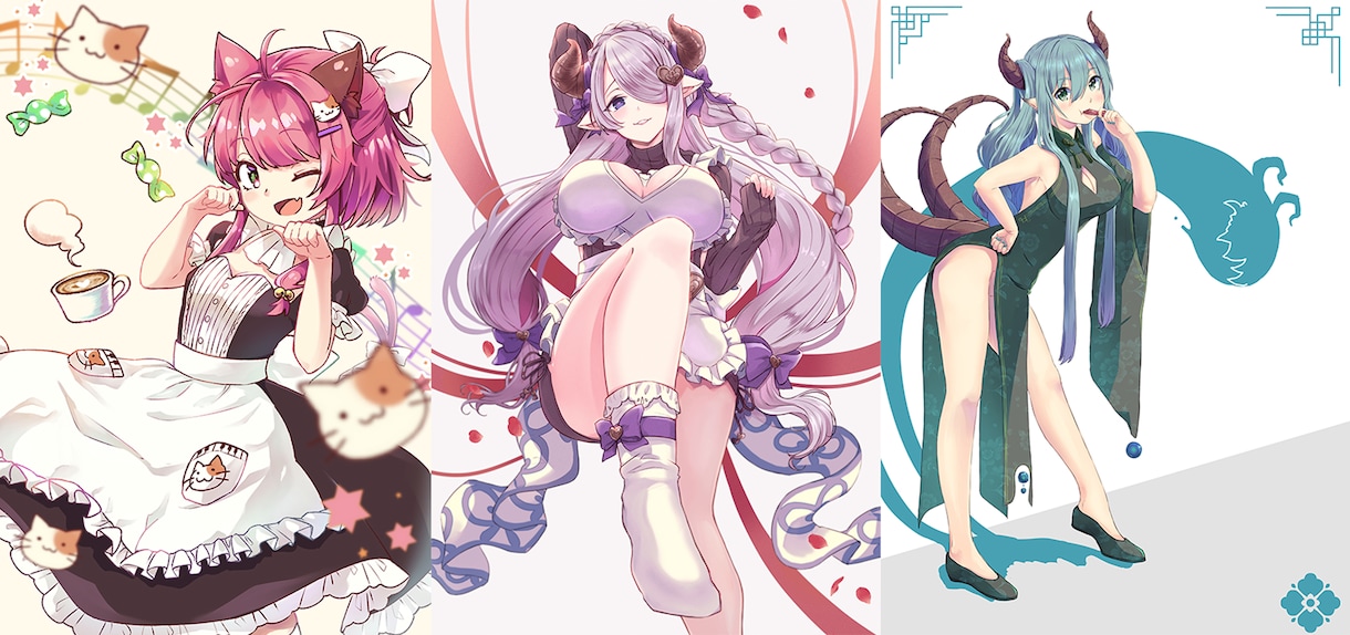 かわいいイラスト描きます 立ち絵や動画用、グッズ用などさまざまな用途で承ります。 イメージ3