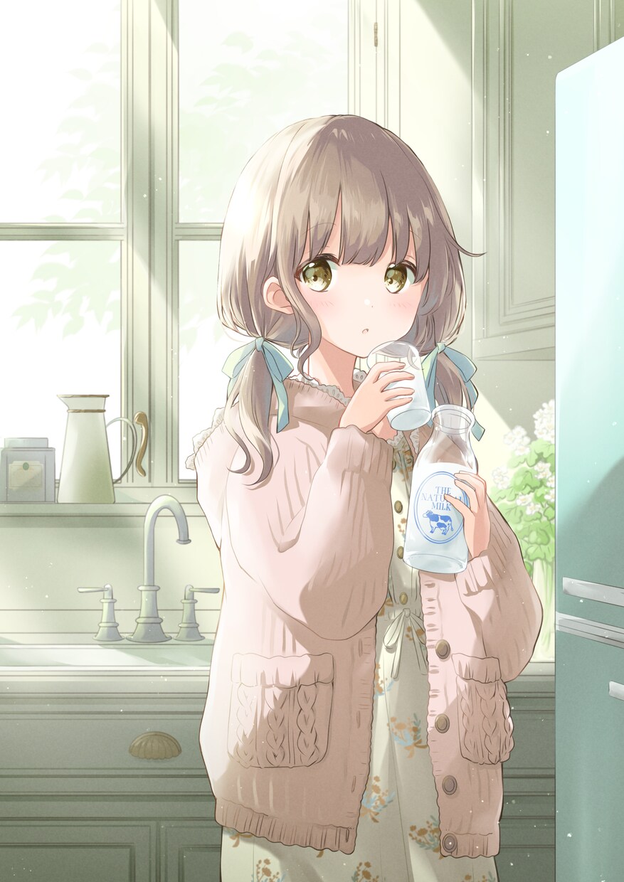 ◇手描きイラスト◇ おまとめページ 手描きイラスト【白セーターのネコミミちゃん/女の子/オリジナル