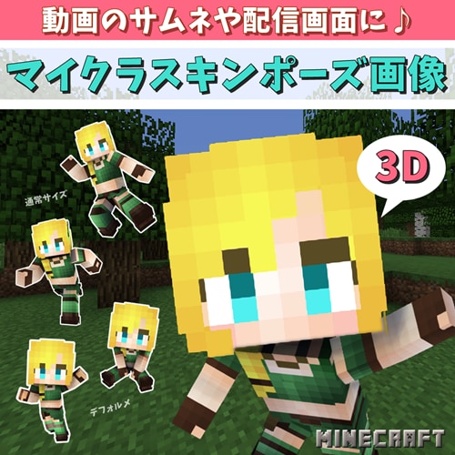 マイクラスキンで3Dポーズ素材を制作いたします 現在は当スキンFamily限定サービスです(受注時のみ公開) イメージ2