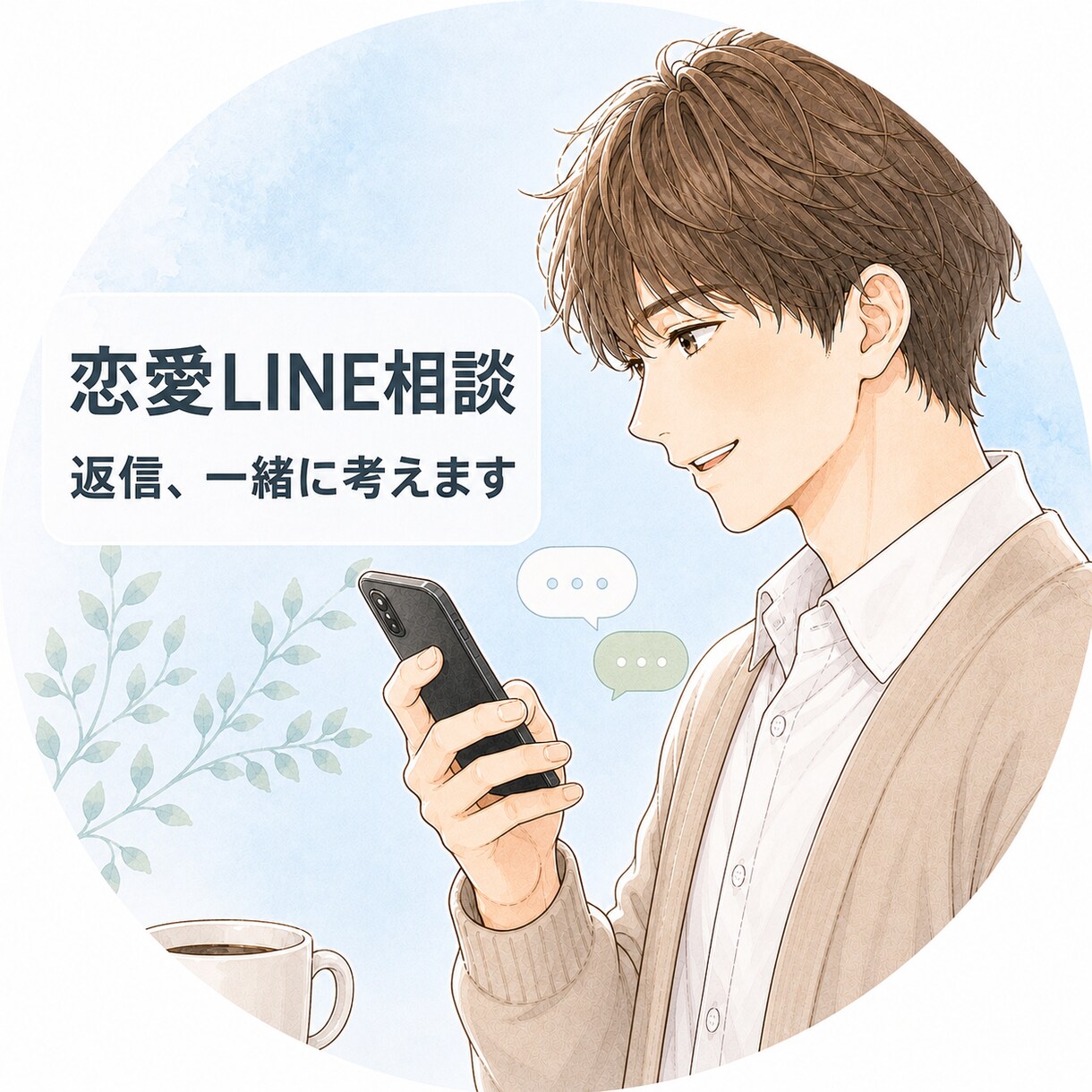 恋愛のLINE文を一緒に考えます 返信や相手の態度を男性目線で見ます イメージ1