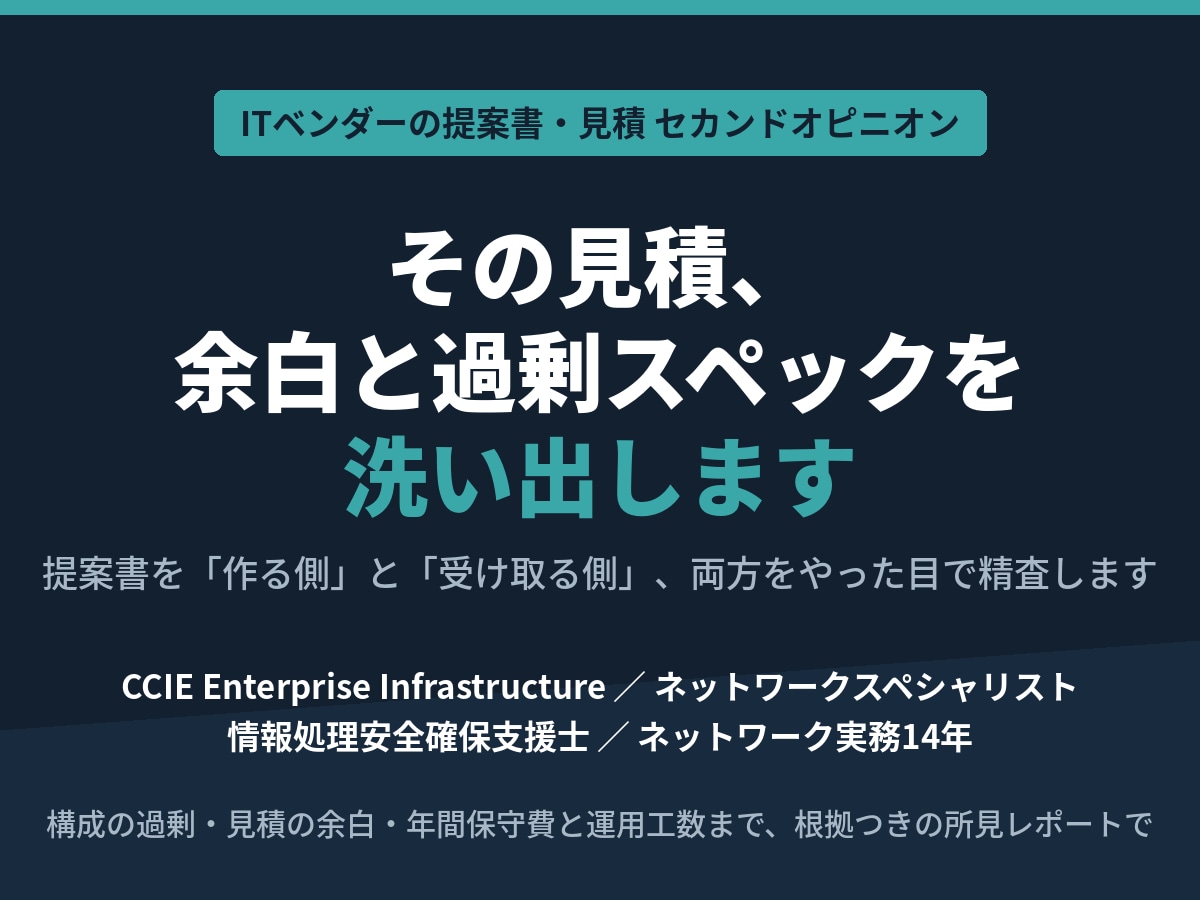 ITベンダーの提案書と見積を第三者目線で精査します その見積、余白と過剰スペックを洗い出します イメージ1