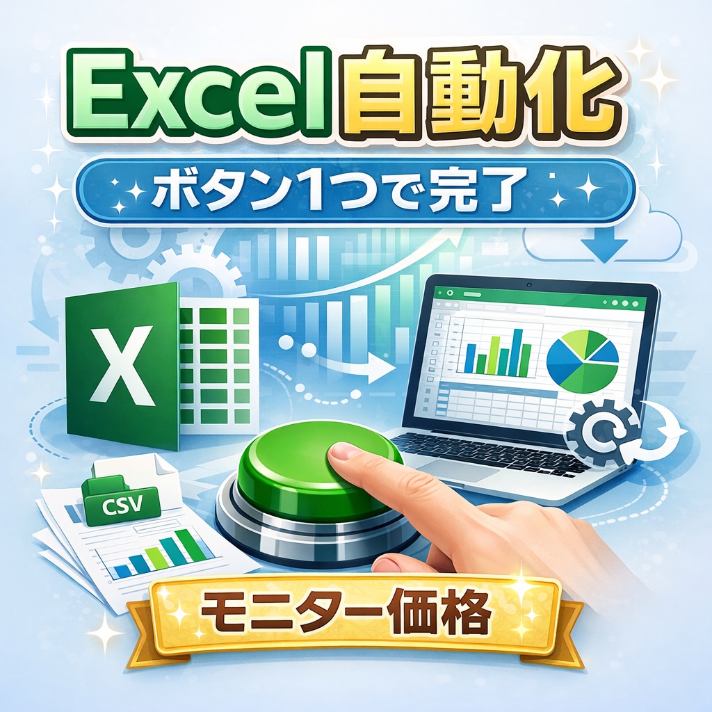 Excel業務を自動化！作業時間を大幅に削減します 面倒なコピペや集計作業を一瞬で効率化 イメージ1