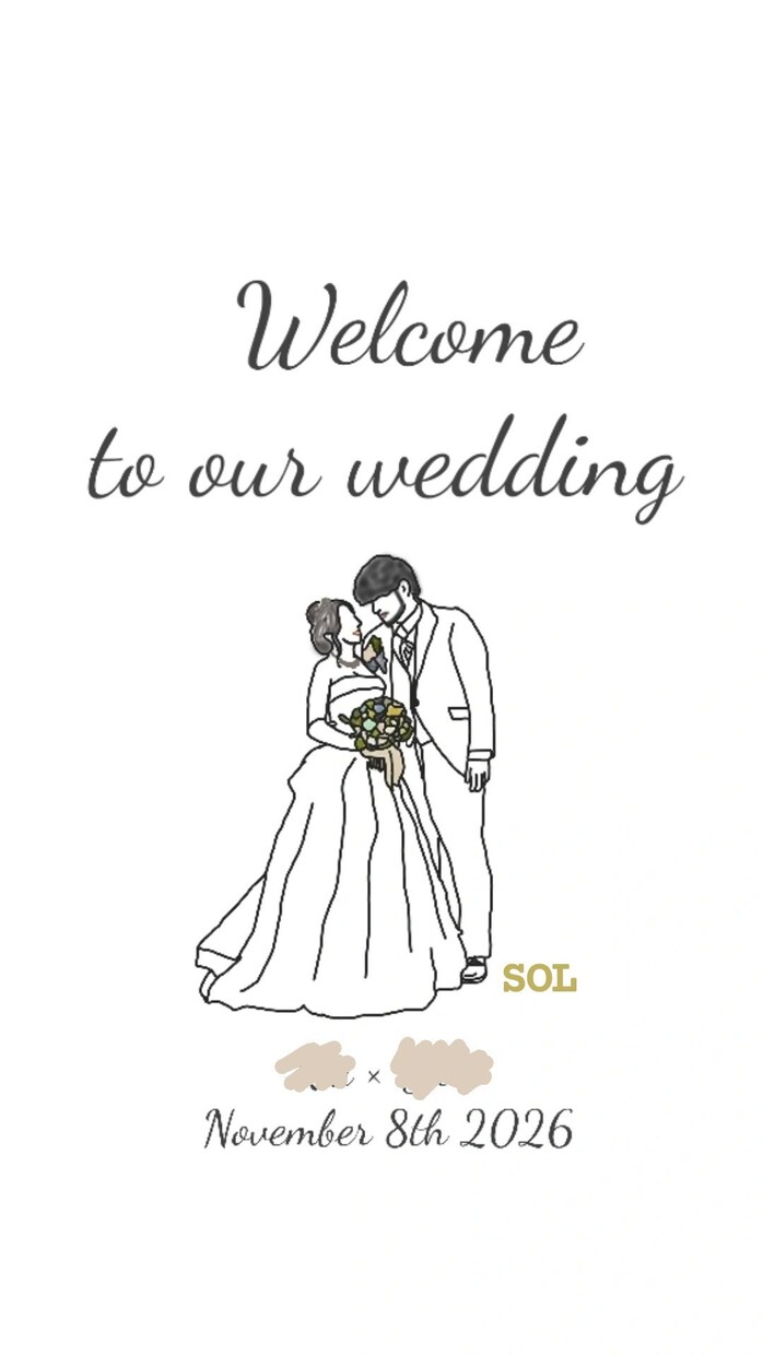 素敵な結婚式のお手伝いをします ウェディングイラスト 似顔絵 ウェルカムボード イメージ1