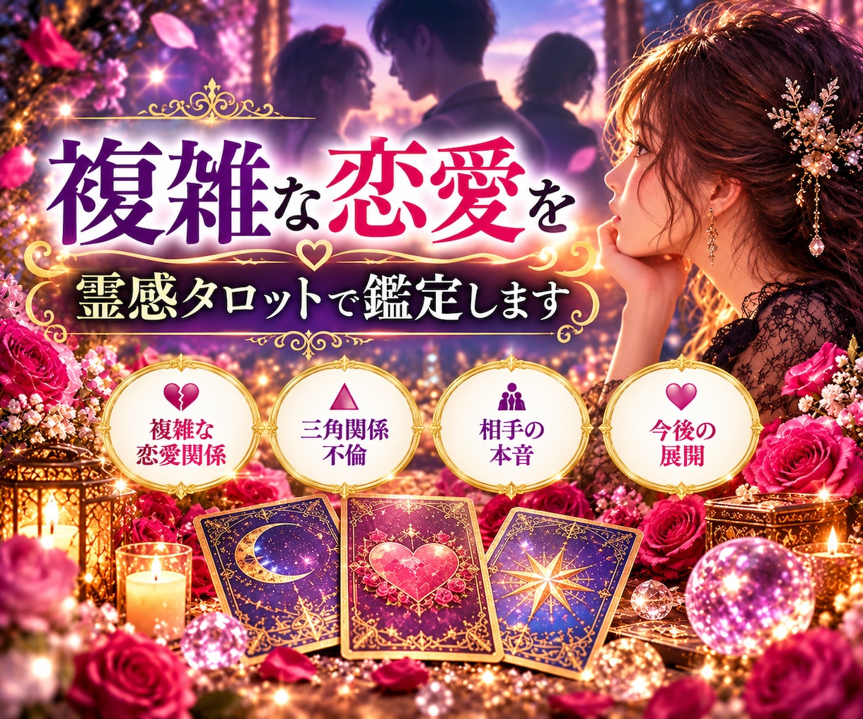 複雑な恋愛を霊感タロットで鑑定します 彼の本音・復縁・今後の流れを深く読み解きます イメージ5