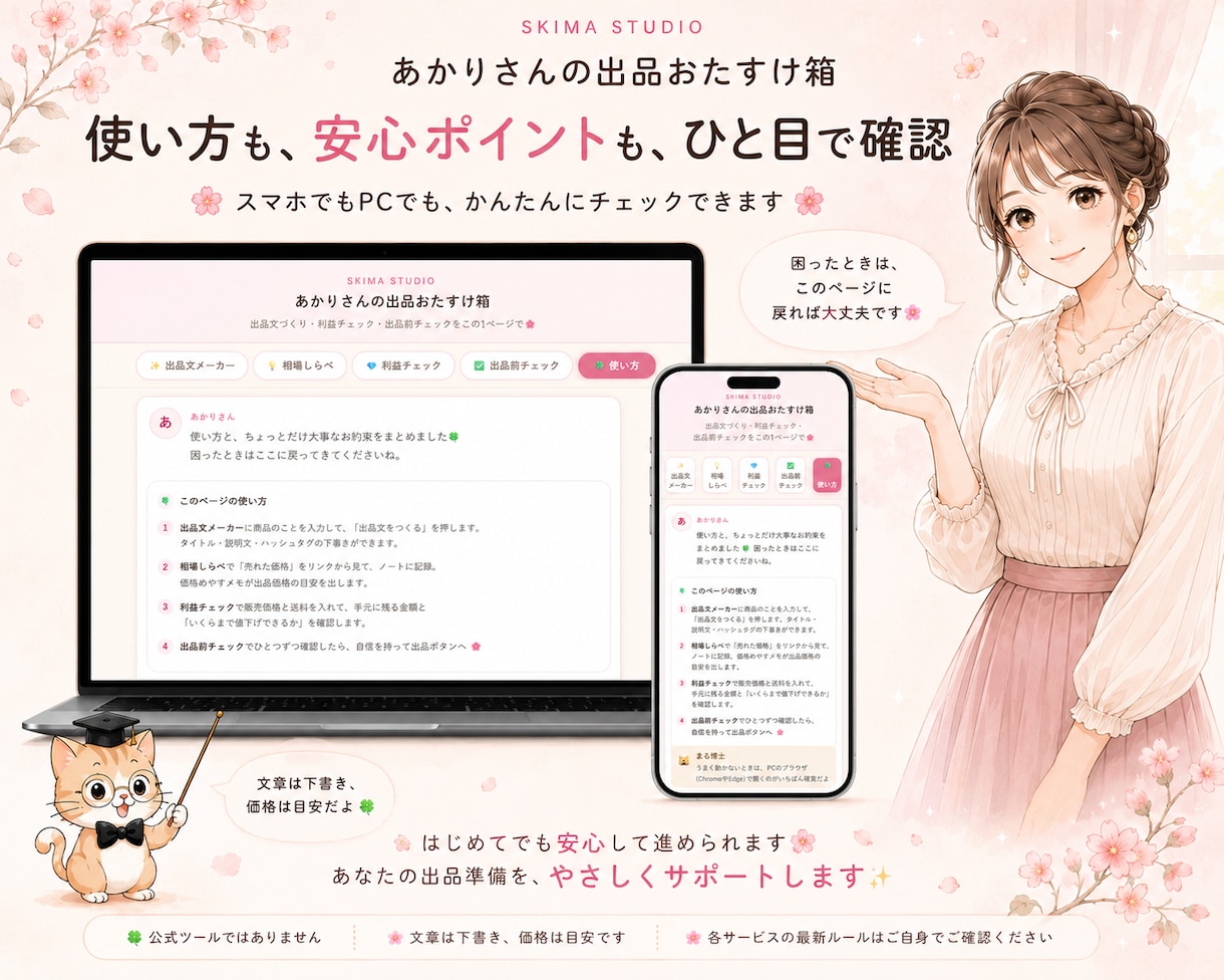 URL開くだけで出品準備が楽しくなります これ1つで説明文作り・相場しらべ・利益チェックができます イメージ10