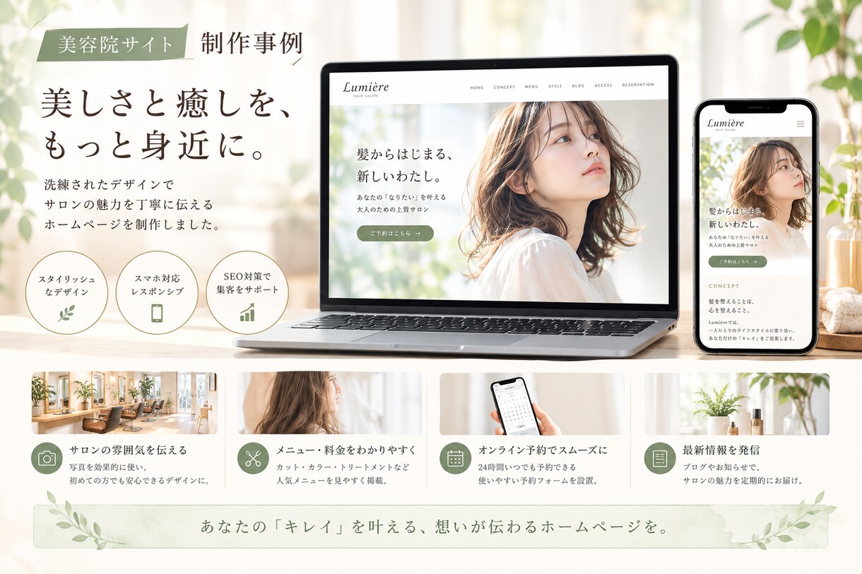 全部込み6万円。想いが伝わるHPを制作します 追加料金なし／ページ数無制限／納品後2週間サポート付き イメージ4