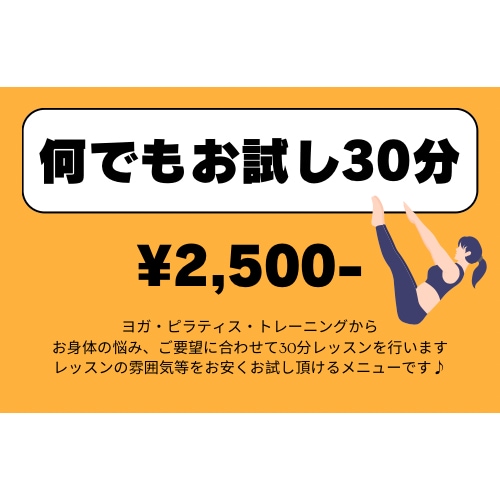 お得にお試しレッスン(ヨガ&ピラティス)します からだの専門家(理学療法士)のレッスンがお得に試せる♪ イメージ1
